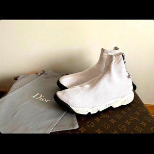 Christian Dior Sock Sneakers , White,  Size 39 EU